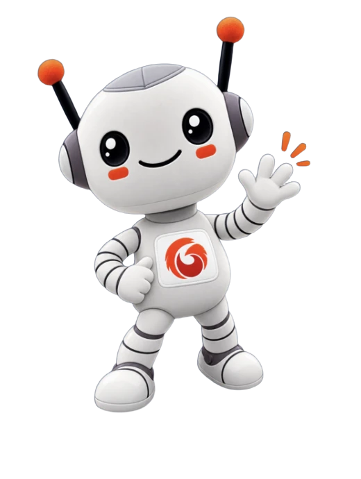 Pivot, PhoenixTeam's robot practitioner character, waving