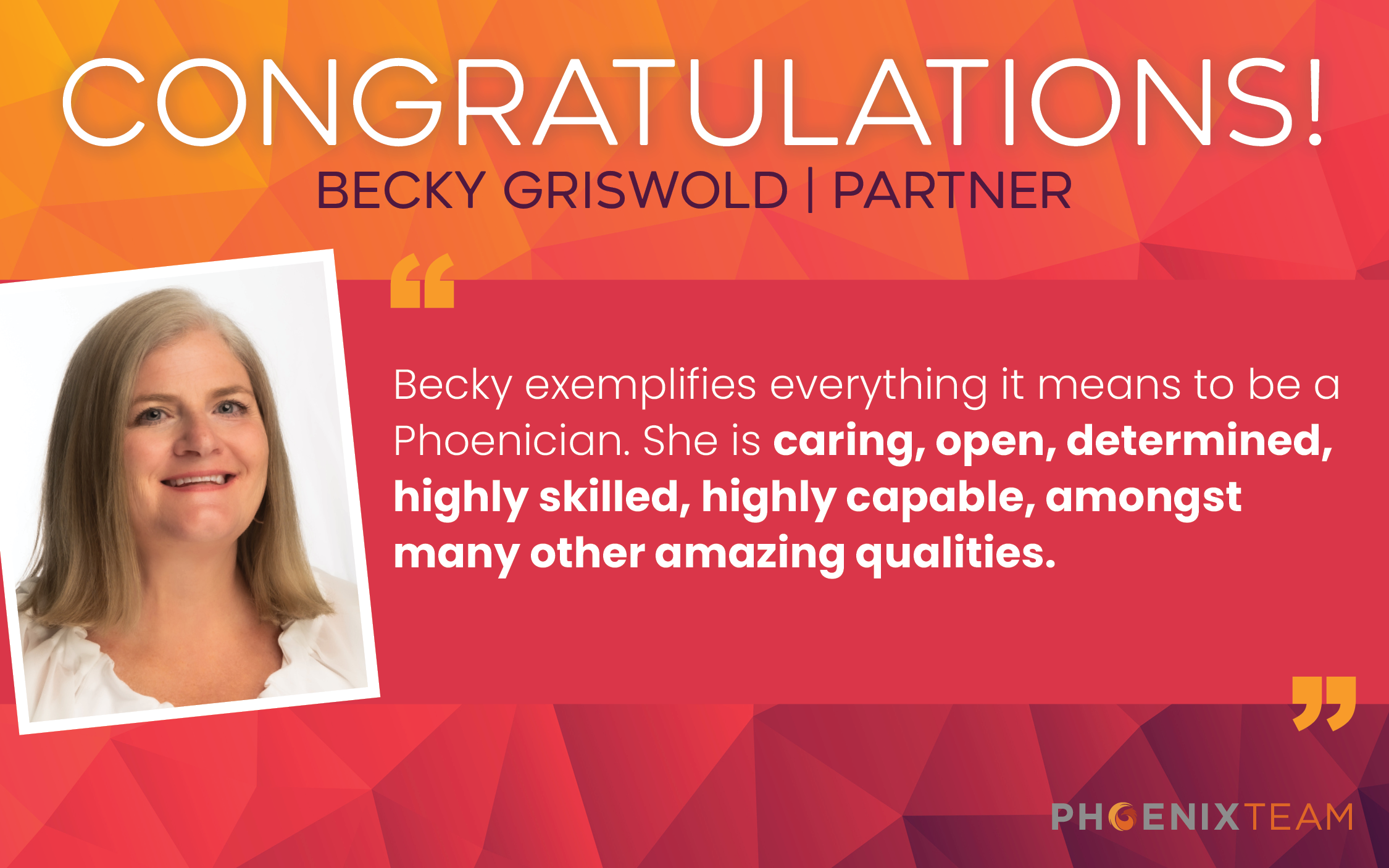 Becky Griswold Partner Announcement